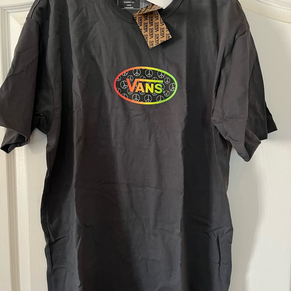 Vans Black Tee with Multicolor Logo